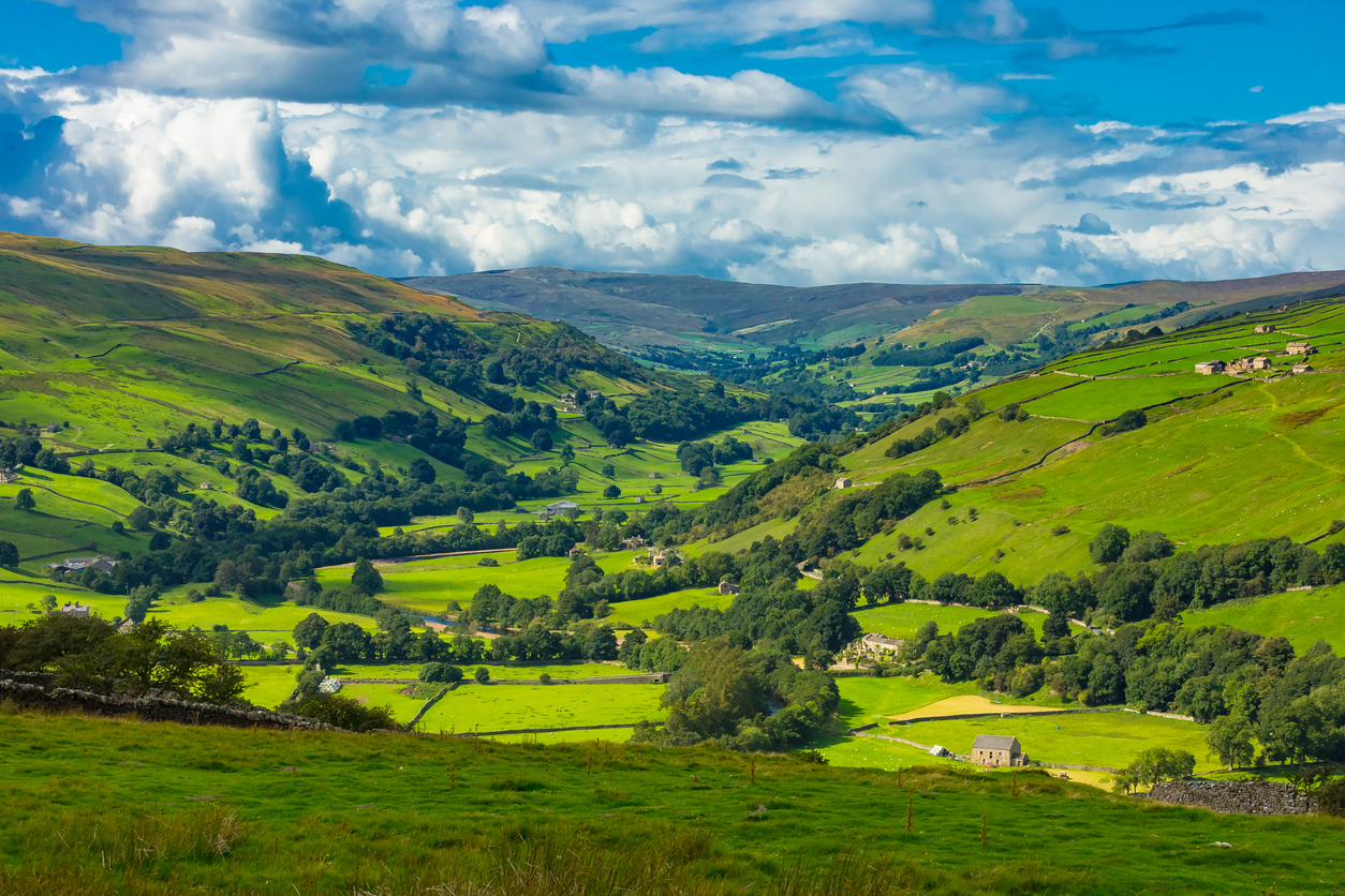 image of rolling hills in the yorkshire dales on a sunny day